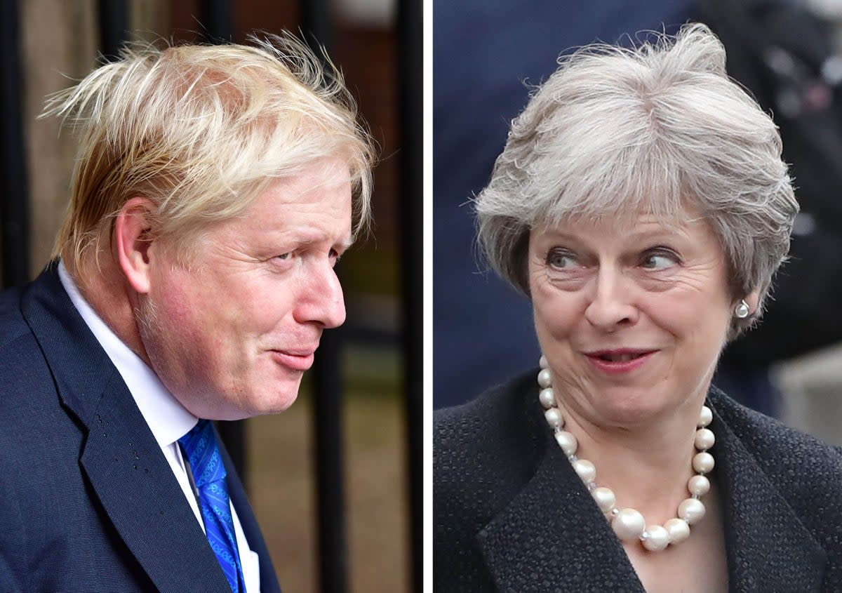 File photos of Boris Johnson and Theresa May (PA) (PA Archive)