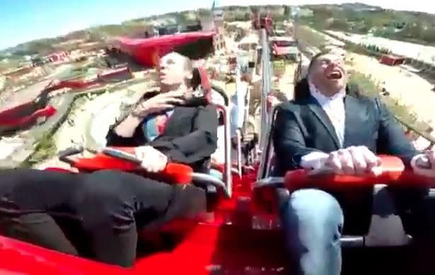 WATCH Roller coaster rider is hit in the face by a bird