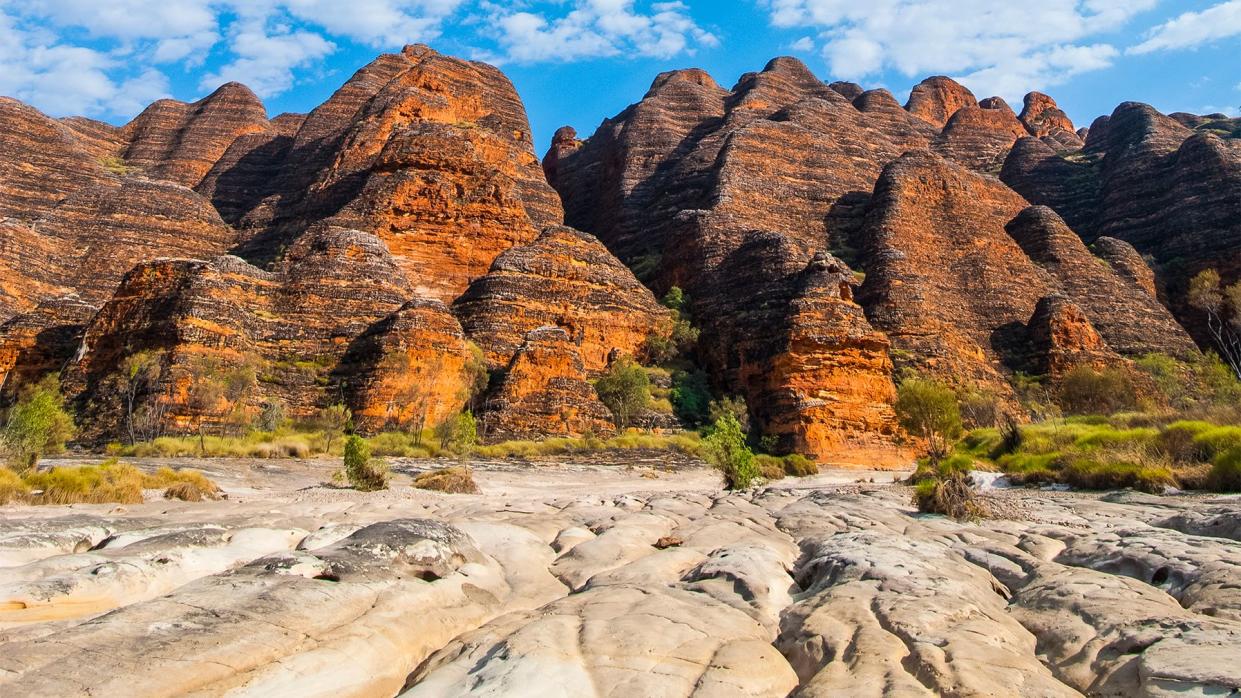 bungle bungles, beehive shaped sandstone towers, purnululu national park, unesco world heritage site, eastern kimberleys, western australia