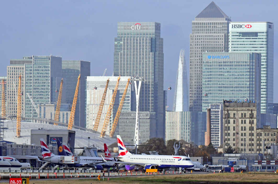 <em>An unexploded WW2 bomb at London City Airport has grounded all flights (PA)</em>