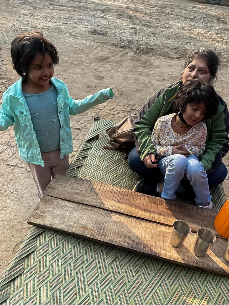 Priya Guru, of Wrightstown, on a 2021 trip to India visiting Aradhya, 9, left, and Riddhima, 8. Guru and her fiance, Ashni Kumar, have been working for three years to adopt the two sisters and bring them to the U.S.