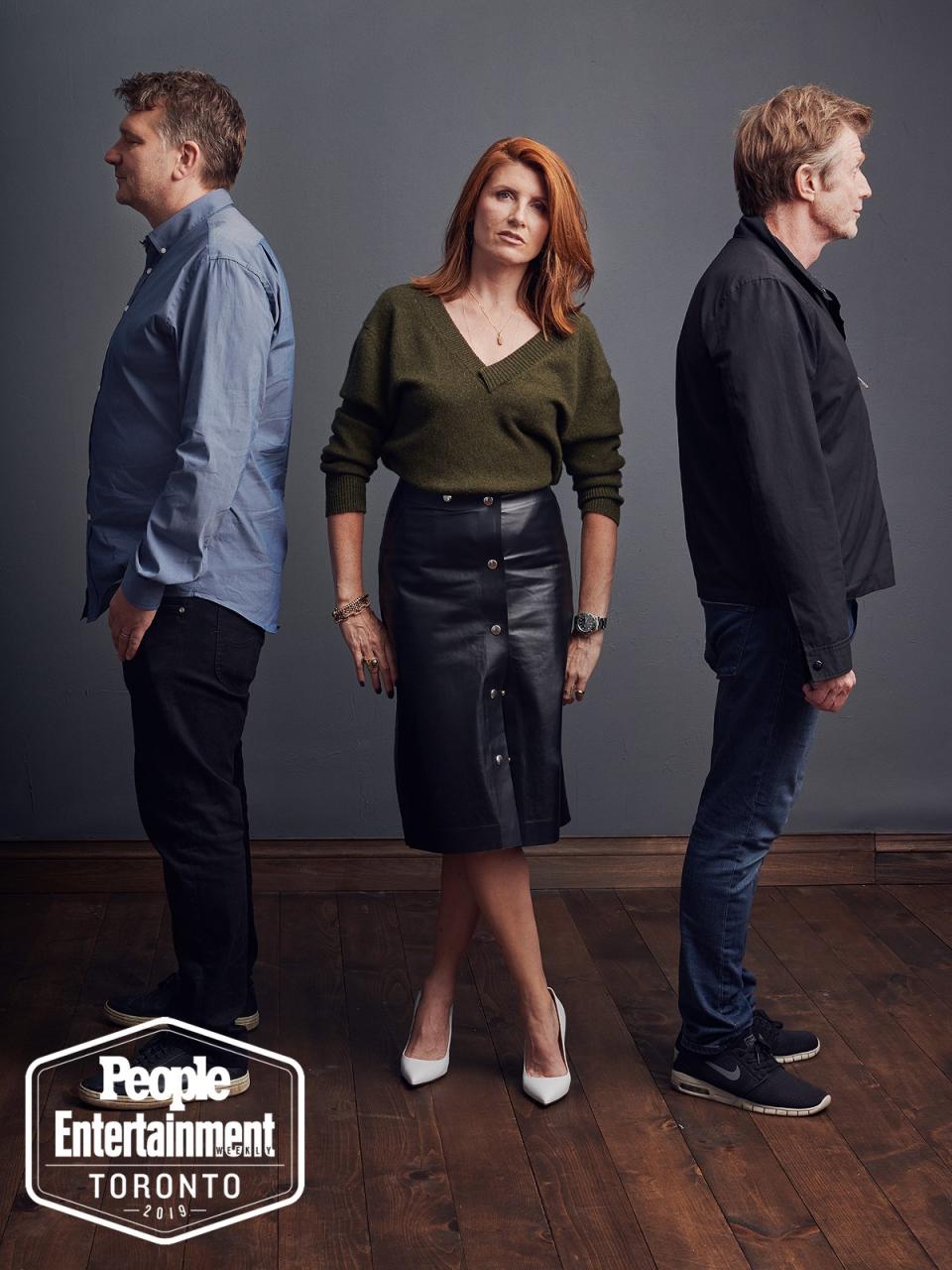 Director Peter Cattaneo, Sharon Horgan, and Jason Flemyng ( Military Wives )