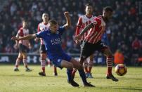 Football Soccer Britain - Southampton v Leicester City - Premier League - St Mary's Stadium - 22/1/17 Southampton's Ryan Bertrand in action with Leicester City's Marc Albrighton Reuters / Peter Nicholls Livepic