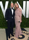 Jason Statham and Rosie Huntington-Whiteley arrive at the 2013 Vanity Fair Oscar Party hosted by Graydon Carter at Sunset Tower on February 24, 2013 in West Hollywood, California.