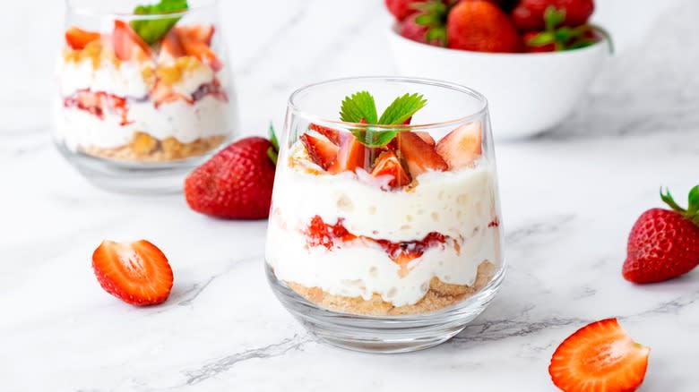 Berry trifle in glass