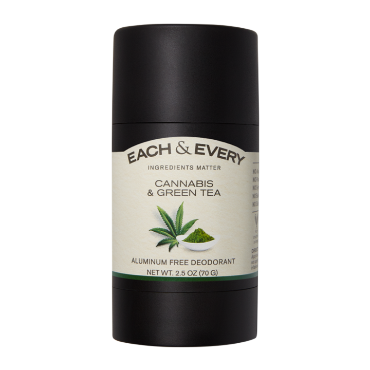 Worry Free Deodorant - Cannabis &amp; Green Tea. Image via Each &amp; Every.
