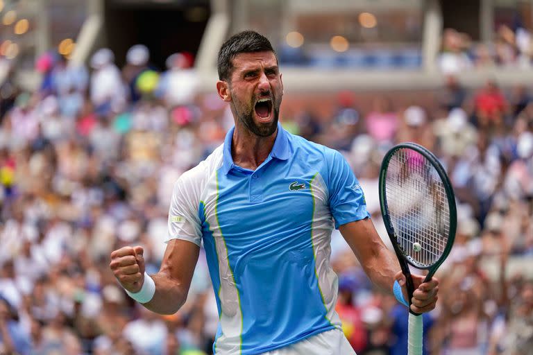 Novak Djokovic y su grito de furia, al conseguir un nuevo hito