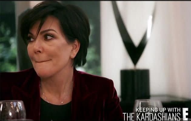 Kris Jenner can't hide her fears for her daughter in the clip. Photo: E!