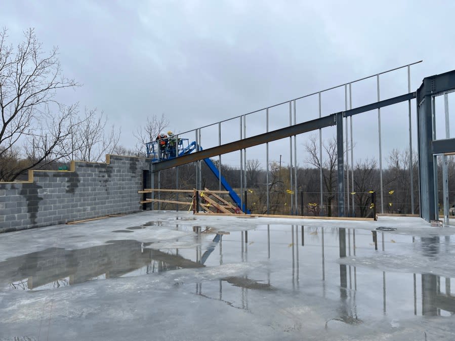 Crews are working on a renovation project at the LMCU Ballpark. (March 5, 2024)