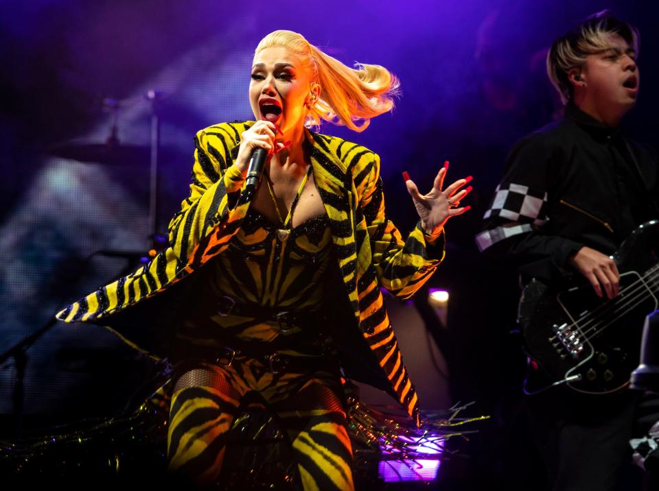 Gwen Stefani performs "It's My Life" at The American Express at PGA West in La Quinta, Calif., Friday, Jan. 20, 2023. 