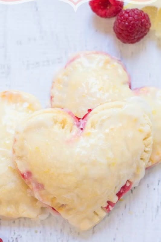 <p>The Organic Kitchen</p><p>It’s time to make sweets for your sweet. Valentine’s Day is right around the corner. And nothing says ‘love’ like these sweet Raspberry Lemon Hand Pies for Two!</p><p><strong>Get the recipe: <a href="https://www.theorganickitchen.org/raspberry-lemon-hand-pies-with-gluten-free-option/" rel="nofollow noopener" target="_blank" data-ylk="slk:Raspberry Lemon Hand Pies for Two;elm:context_link;itc:0;sec:content-canvas" class="link ">Raspberry Lemon Hand Pies for Two</a></strong></p>