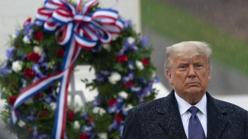 Donald Trump en el homenaje a los veteranos el 11 de noviembre de 2020