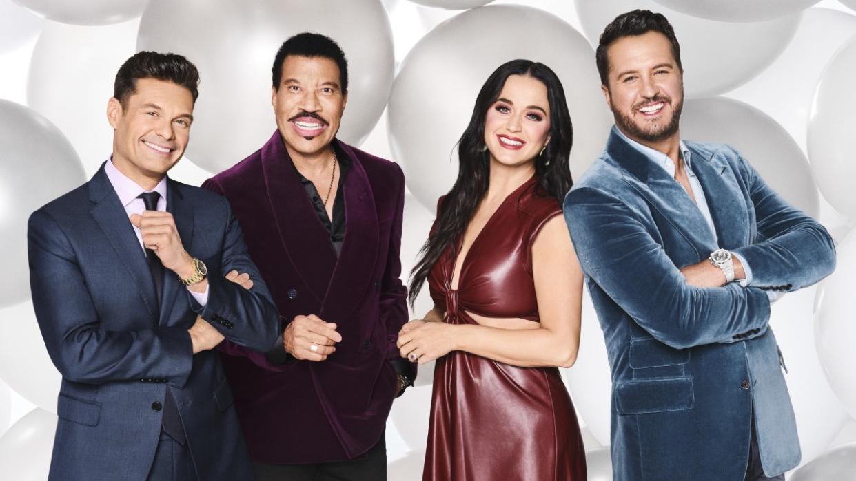  Ryan Seacrest, Lionel Richie, Katy Perry and Luke Bryan on American Idol. 