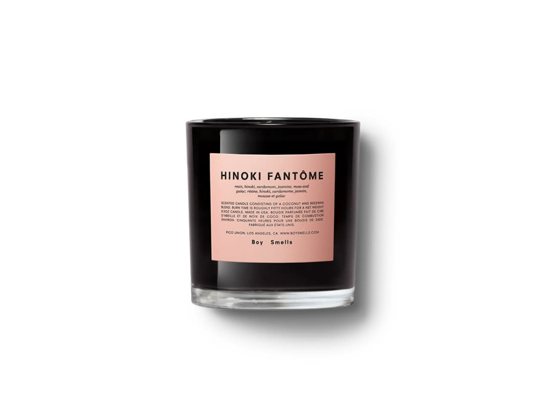 <em>Boy Smells Hinoki Fantôme Candle, $48, </em><a href="https://rstyle.me/+ppVTz4i5hNWp_4CIcprYWw" rel="nofollow noopener" target="_blank" data-ylk="slk:available here;elm:context_link;itc:0;sec:content-canvas" class="link ">available here</a><p>Photo: Courtesy of Boy Smells</p>