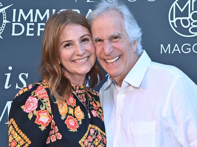 <p>Stefanie Keenan/Getty </p> Zoe Winkler and Henry Winkler attends the TIAH 4th Annual Fundraiser on August 27, 2022 in Los Angeles, California.