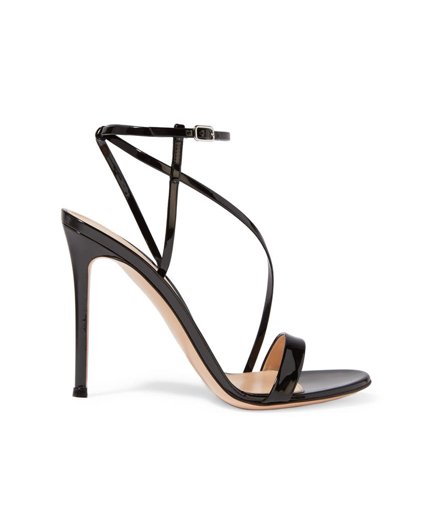 <p>$845, <a rel="nofollow noopener" href="https://www.net-a-porter.com/us/en/product/709490/Gianvito_Rossi/patent-leather-sandals" target="_blank" data-ylk="slk:net-a-porter.com;elm:context_link;itc:0;sec:content-canvas" class="link ">net-a-porter.com</a> </p>