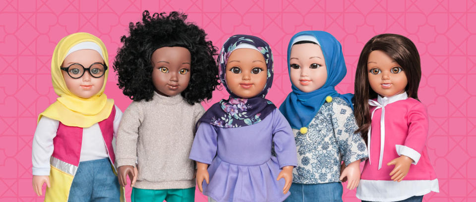 From the left, the five Salam Sisters dolls are Layla, Karima, Yasmina, Nura and Maryam. (Salam Sisters / Zileej)