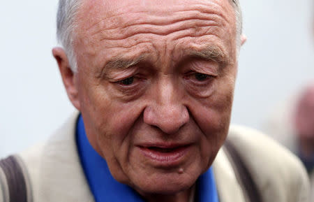 Former London mayor Ken Livingstone speaks to the media after appearing on the LBC radio station in London, Britain, April 30, 2016. REUTERS/Neil Hall