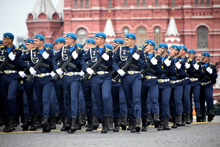 Putin made his speech in front of thousands of soldiers dressed in ceremonial attire (Alexander NEMENOV)
