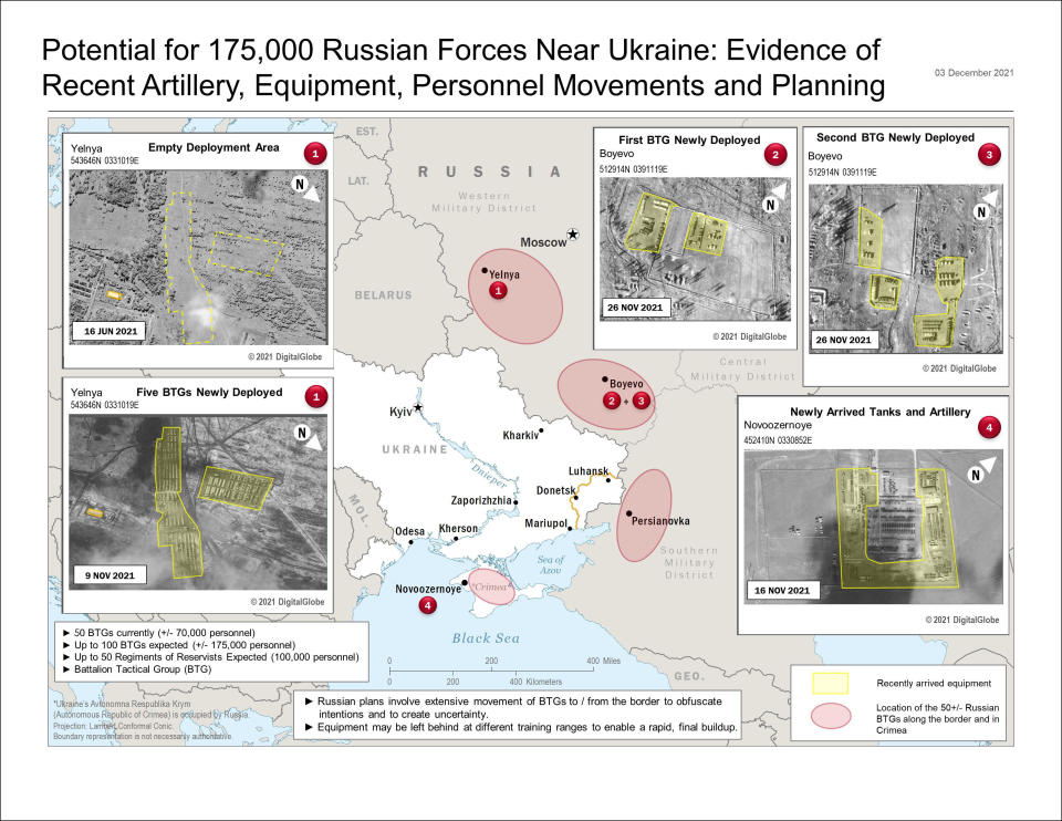 An unclassified intelligence document obtained by CBS News shows evidence of recent Russian troop and equipment movement near the Ukraine border.  