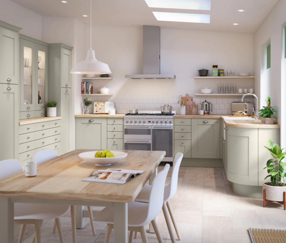 Sage green is the 'it' colour for kitchens this year. (Magnet.co.uk)