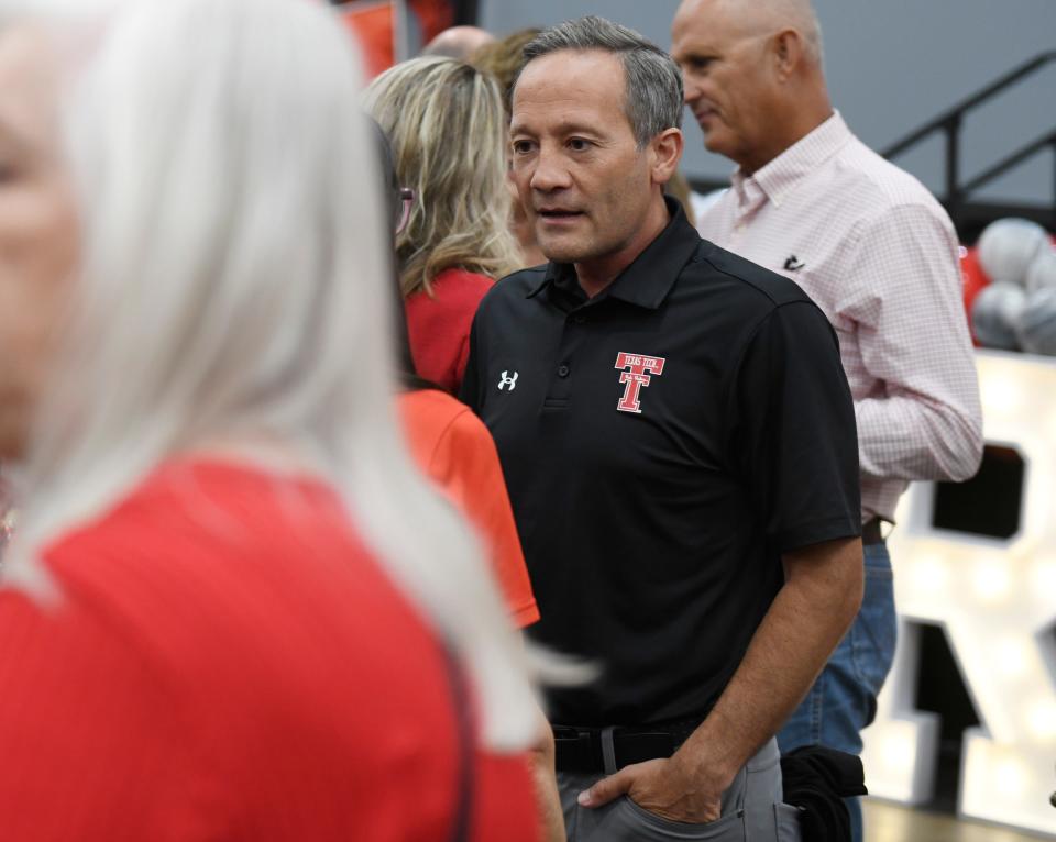 Texas Tech head basketball coach Grant McCasland attends the Red Raider Club kickoff luncheon, Wednesday, Aug. 23, 2023, at Lubbock Memorial Civic Center.