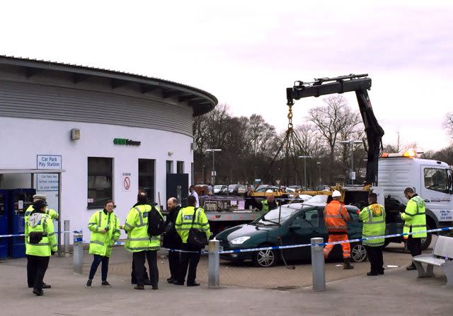 Police at the scene of the incident at Withington Community Hospital in Manchester 