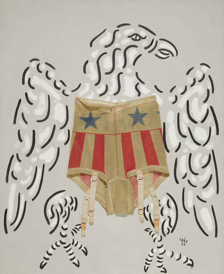William Copley’s “American Girdle,” inspired by girdles once sold at Bloomingdale’s.
