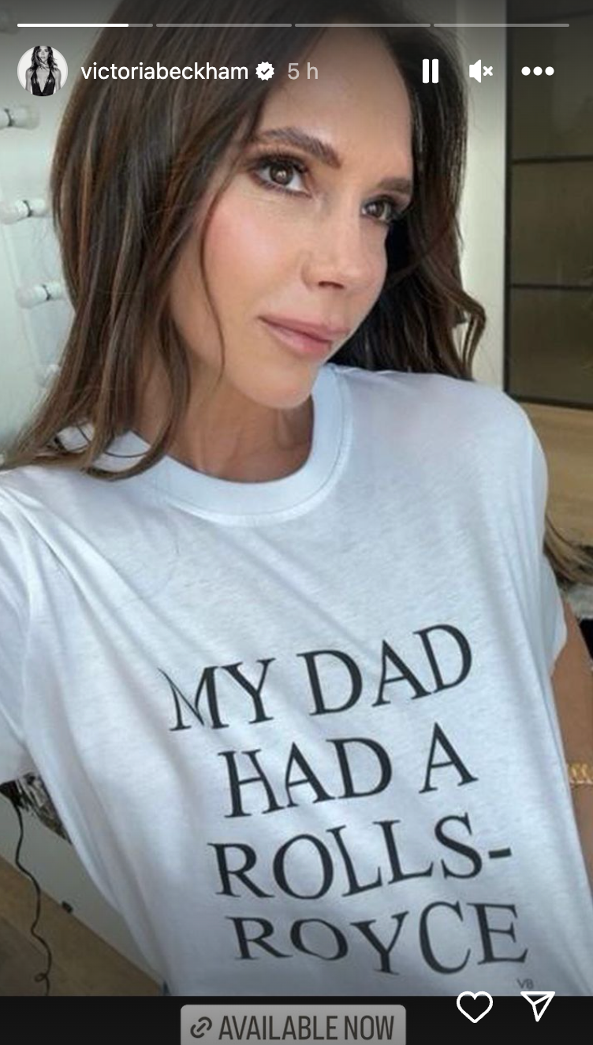 Victoria Beckham modelling her £110 T-Shirt (Instagram via @VictoriaBeckham)