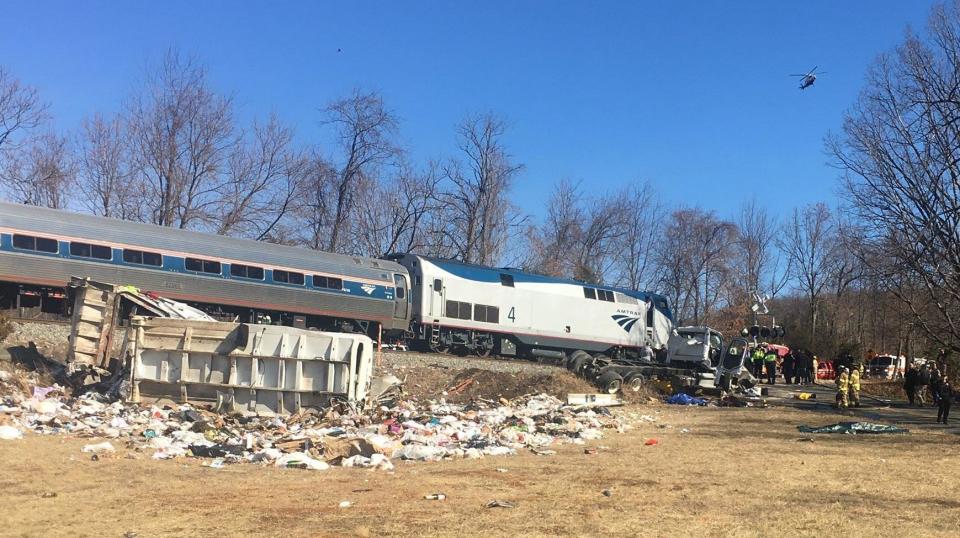 WHITE SULPHUR SPRINGS, W. Va ― A train carrying Republican members of Congress to a legislative retreat in West Virginia collided with a garbage truck Wednesday outside Charlottesville, Virginia.