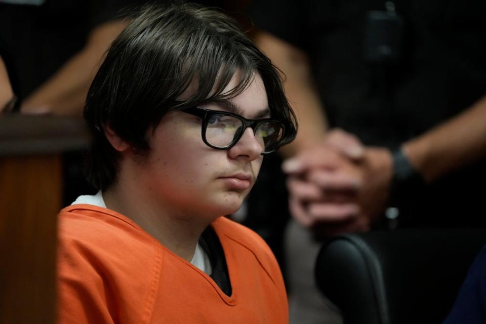 Ethan Crumbley in court on 27 July (Associated Press)
