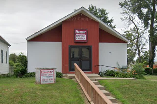 <p>Google Maps</p> Ebenezer Baptist Church, where Toraze Davis died just moments after his wedding to Johnne Mae Davis.