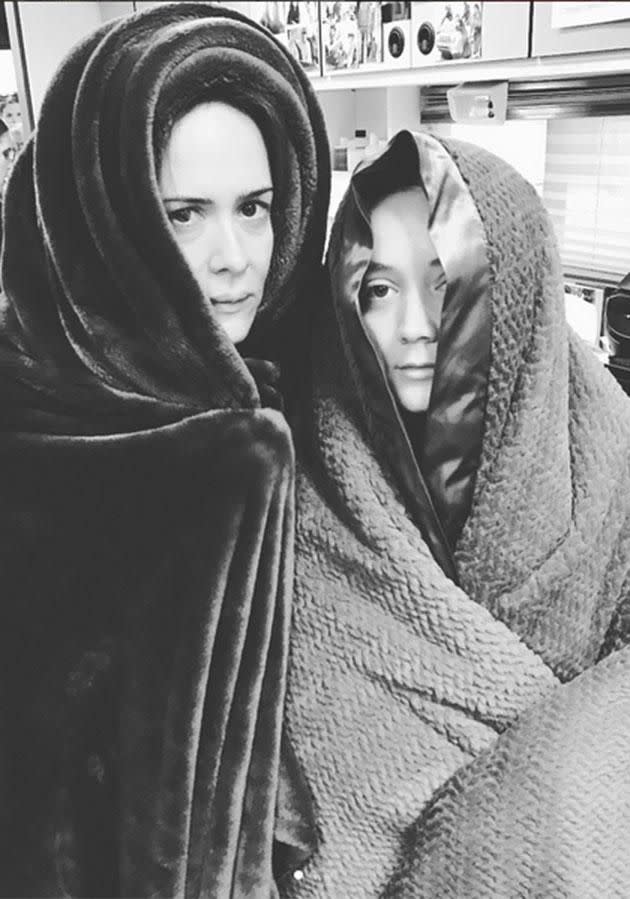 Billie poses with her American Horror Story co-star Sarah Paulson. Source: Instagram