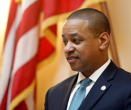 Virginia Lieutenant Governor Justin Fairfax presides over the senate before the start of a session in Richmond, Virginia, U.S. February 11, 2019. REUTERS/Jonathan Drake