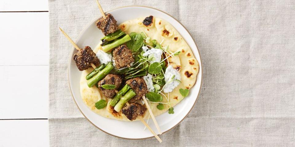 Spiced Steak and Green Onion Kebabs