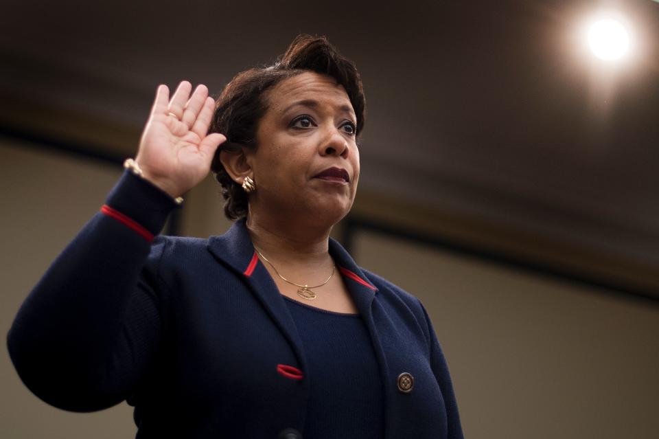 Attorney General Loretta Lynch is sworn in before giving testimony before the House Judiciary Committee on Capitol Hill on&nbsp;July 12, 2016.