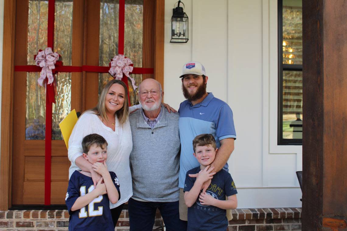 The Ragsdale Family from left to right, Grayson, 7, and Mandy Ragsdale, “Grampa” Tom Johnson, Jacob and Liam, 8, Ragsdale. Johnson, 80, is Jacob Ragsdale’s grandfather and the boys’ great grandfather.