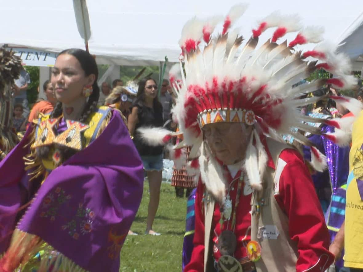 People say they are excited to celebrate the union of nations and cultures after three years of being unable to hold in-person powwows due to the COVID-19 pandemic. (Aniekan Etuhube/CBC - image credit)