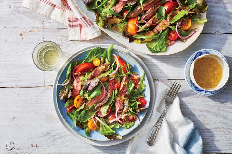 Grilled Steak Salad with Green Tomato Vinaigrette