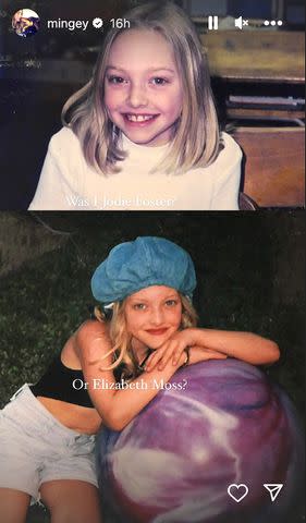 <p>Amanda Seyfried/Instagram</p> Amanda Seyfried as a child