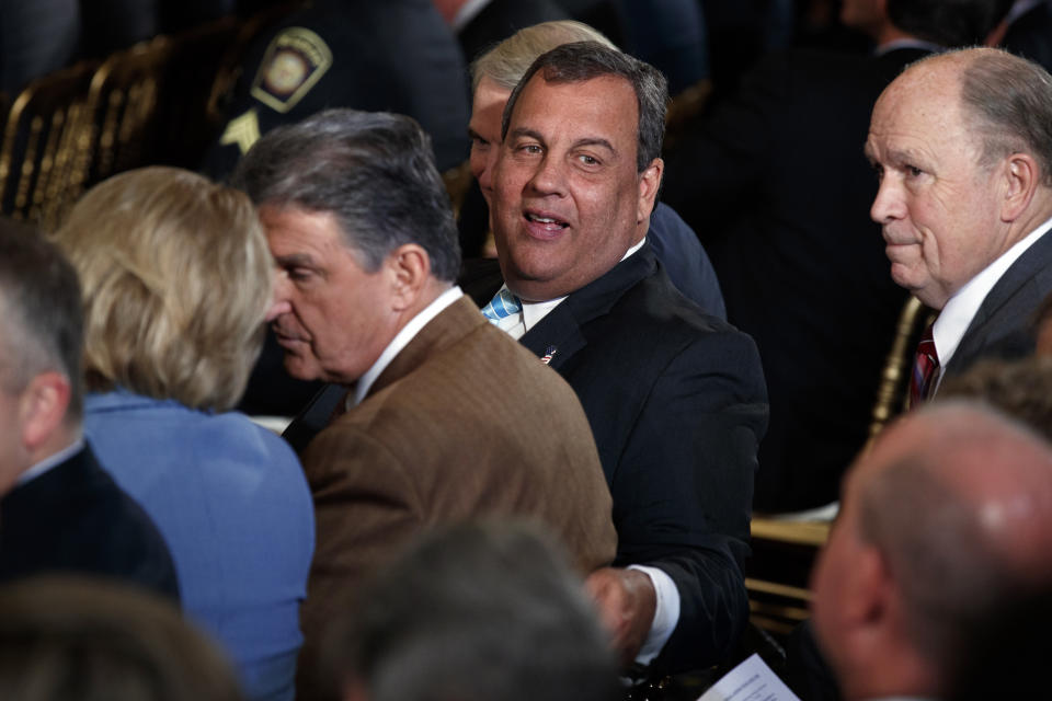 New Jersey Gov. Chris Christie attended the event in the White House, Oct. 26, 2017. (Photo: Evan Vucci/AP)