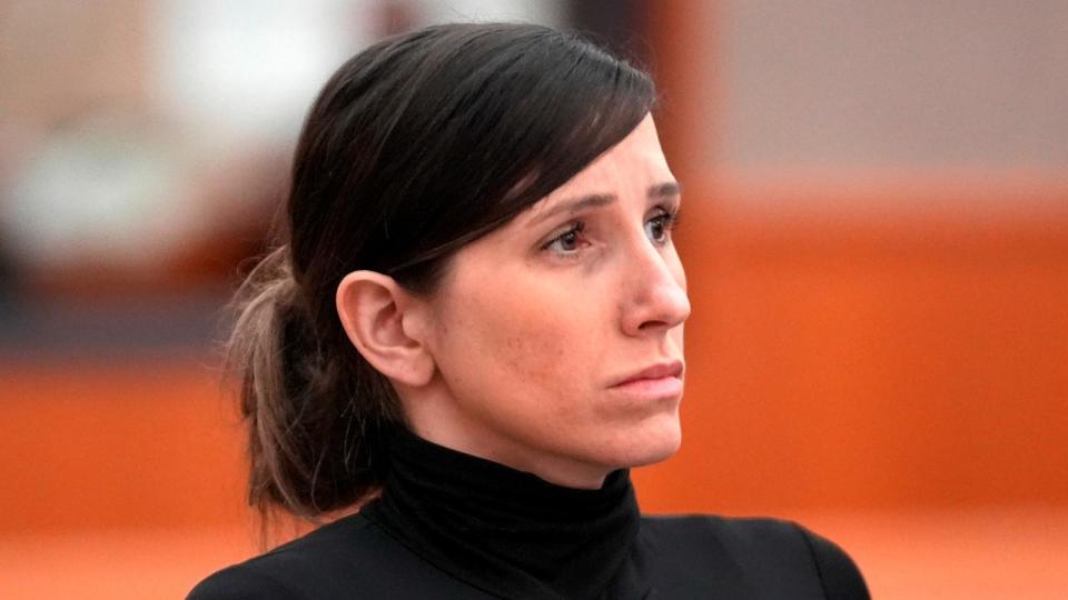 PHOTO: Kouri Richins, a Utah mother of three, who wrote a children's book about coping with grief after her husband's death and was later accused of fatally poisoning him, looks on during a hearing, on May 15, 2024, in Park City, Utah.  (Rick Bowmer/AP)