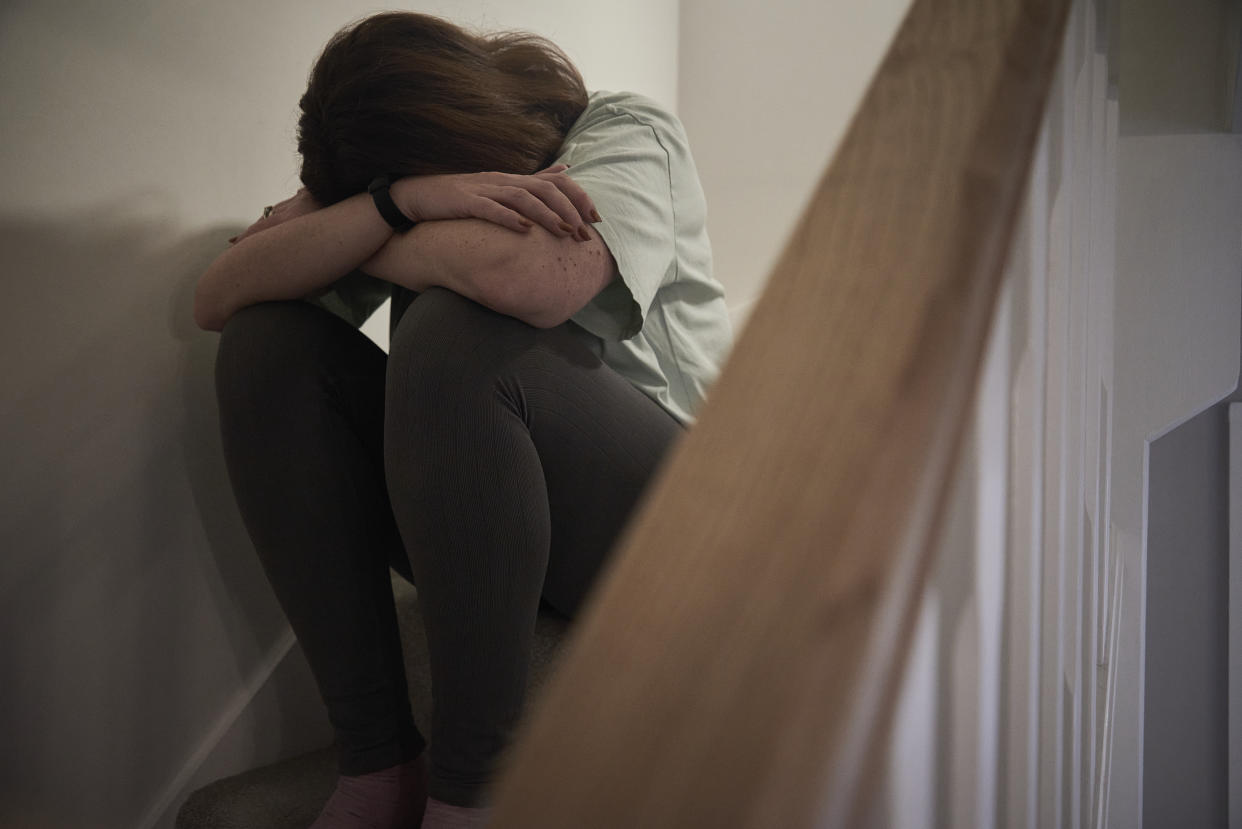 There are a number of resources online for people worried they're the victims of domestic abuse. (Getty, picture posed by model)