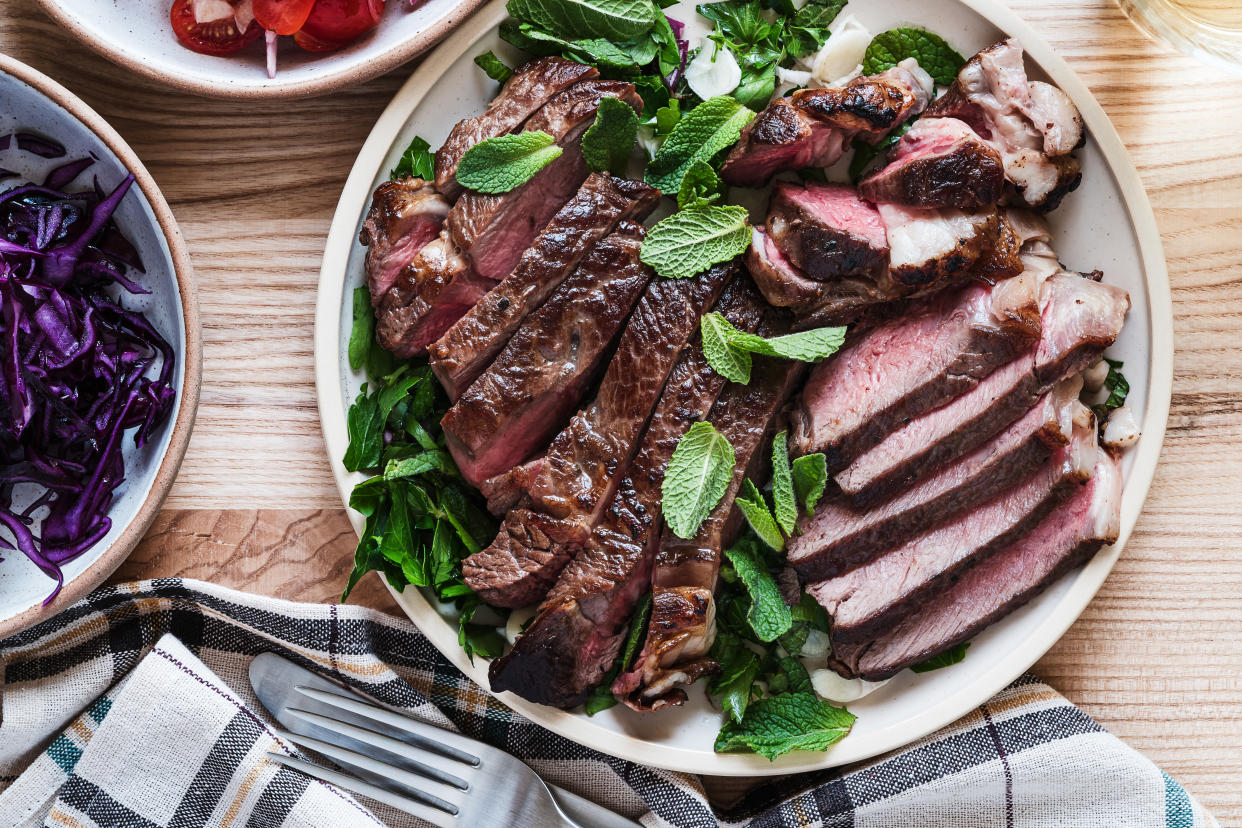 Organic roasted steak sirloin. protein