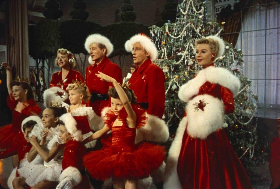 Rosemary Clooney (from left), Danny Kaye, Bing Crosby and Vera Ellen dream of a "White Christmas" in the 1954 musical.