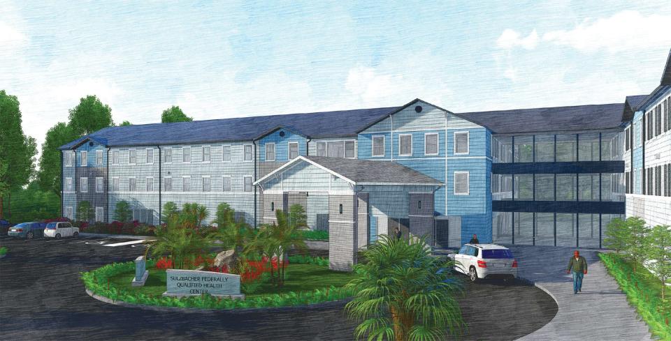 This is a rendering of the health center at Enterprise Village, a $75.6 million complex planned by Sulzbacher that will provide affordable housing, health care, job training and, later, jobs in Northwest Jacksonville.