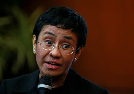 FILE PHOTO: Rappler CEO and Executive Editor Maria Ressa speaks in an event attended by law students at the University of the Philippines College of Law in Quezon City, Metro Manila, Philippines, March 12, 2019. REUTERS/Eloisa Lopez/File Photo