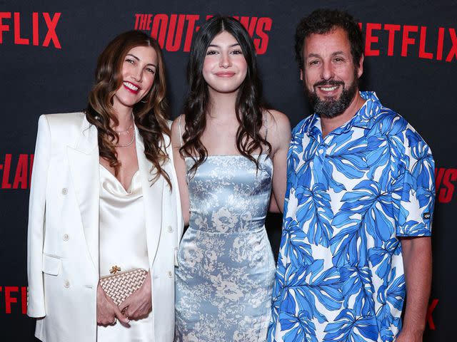 <p>Image Press Agency/NurPhoto/Shutterstock </p> Jackie Sandler, Sadie Sandler, and Adam Sandler at at the Los Angeles Premiere Of Netflix's 'The Out-Laws' in 2023