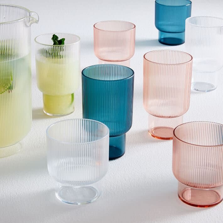 West Elm Fluted Acrylic Glassware