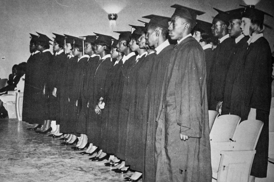 The first graduating class of Beck High School is pictured in this photograph displayed in a Beck yearbook. 